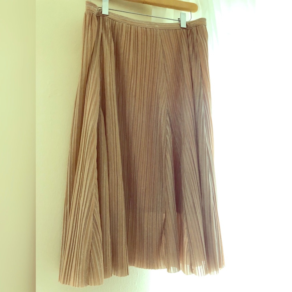 Anthropology Maeve Pleated Metallic Skirt Small